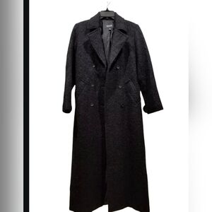 Express Long Wool Blend Black Coat Sz 3/4